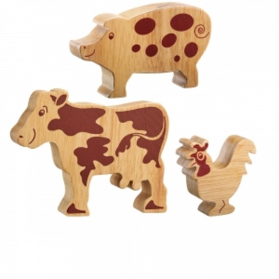 Toys - Wooden - FARM animals - Lanka Kade - Natural Wood - special offer
