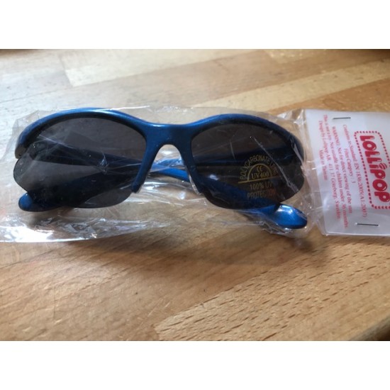Sun and Swim - Sunglasses - Lollipop - Sporty - blue  - 3-7 yr  (also available in silver) 