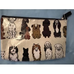 Bag - Kids bag - DOGS  print - makeup , wash bag or perhaps a stationery bag  - last one