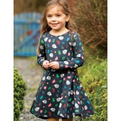 Dress - SKATER - Animals - Long sleeves - FRUGI - Hedgehogs - clearance
