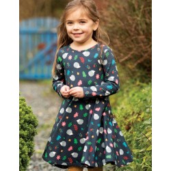 Dress - SKATER - Long sleeves - FRUGI - Hedgehogs 