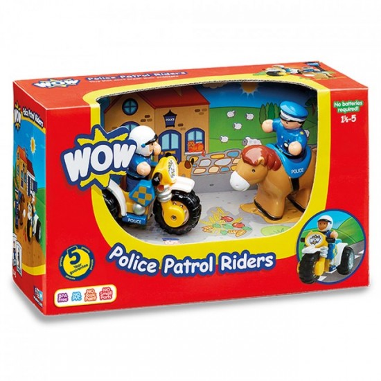Toys - Toddlers - WOW Toys - Police Patrol Riders - push along trike, horse  and 2 policeman friends 