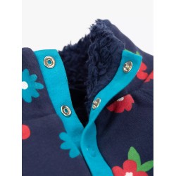 Fleece - GARDEN - FLOWERS - Indigo Navy and Flower Bloom - clearance