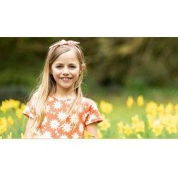 Shorts - Frugi - Laurie - 2 pc - Daisy Orange Flowers and Plain Yellow 