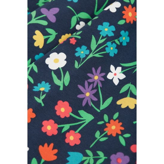 Dress - SKATER - Long sleeves - FRUGI - FLOWERS - Indigo Blue Wild Garden Flowers 