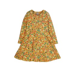 Dress - SKATER - Flowers - Long sleeves - Frugi - Yellow Wild Flowers 