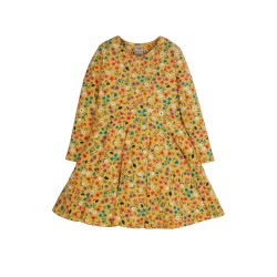 Dress - SKATER - Long sleeves - Frugi - FLOWERS - Yellow Wild Flowers 