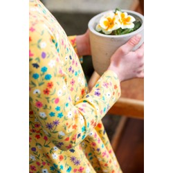 Dress - SKATER - Flowers - Long sleeves - Frugi - Yellow Wild Flowers 