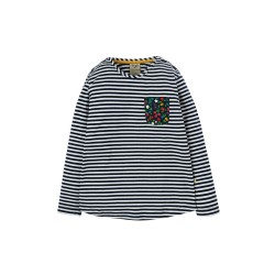 Top - Frugi - Pia - Pocket - Stripe and Garden Flower 