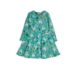 Dress - SKATER - Horse - Long sleeves - FRUGI - PEGASUS winged Horse  - Blue Flight