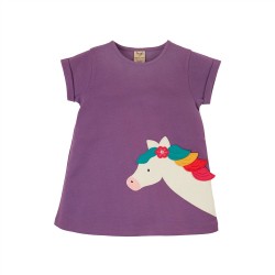 Top - Frugi - Sophia - Purple and Rainbow Horse 