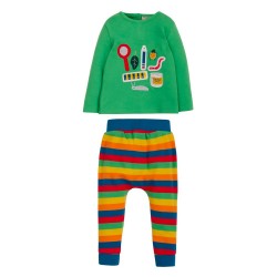 Set - 2pc - Frugi - Oscar - Bug search top and rainbow stripe leggings 