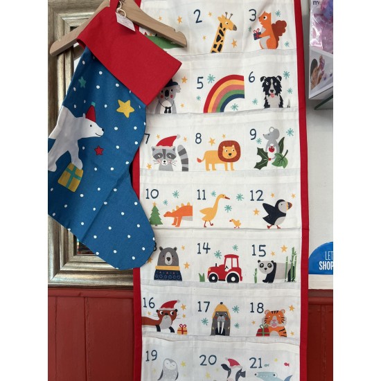 Bag - STOCKING - Christmas Gift - Frugi - Yuletide Stocking - Polar Bear Star 