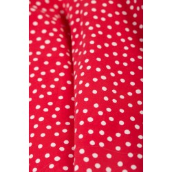 Dress - SKATER - Long sleeves - FRUGI - Louella - Red spots - Scoop neckline 
