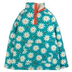 Fleece - FRUGI - FLOWERS - Daisy Aqua and Bees 