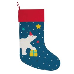 Bag - STOCKING - Christmas Gift - Frugi - Yuletide Stocking - Polar Bear Star 