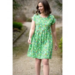 ADULT- Dress - FRUGI - Callie - Green Hedgerow - slub material - ladies UK 14 - last size