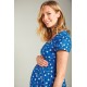 ADULT- Dress - FRUGI - Laurel - Cobalt Blue Daisies Flower - UK 14 - last size