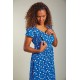 ADULT - Dress - FRUGI - Laurel - Cobalt Blue Daisies Flower - UK 14 - last size