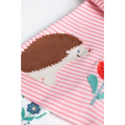 Set - HEDGEHOG - 2pc - Frugi - Oakleigh - Hedgehog - Top and leggings - Guava pink stripe - last 2-3y