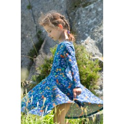 Dress - SKATER - Flowers - Long sleeves - Frugi - NURTURE NATURE - flowers , bees and butterflies 