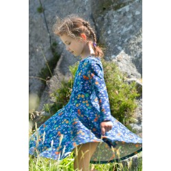 Dress - SKATER - Long sleeves - Frugi - FLOWERS - NURTURE NATURE - flowers , bees and butterflies 