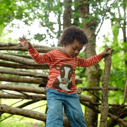 Top - FARM - Frugi - EASY ON -  COW - Paprika orange stripe
