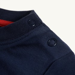 Top - FARM - Frugi - Doug - Indigo Blue - Tractor and sheep