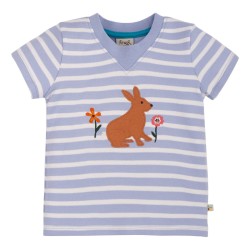 Top - ANIMALS - Frugi - EASY ON - BUNNY - Lavender Rabbit Breton Flowers