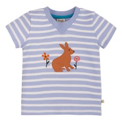 Top - Frugi - EASY ON - BUNNY - Lavender Rabbit Breton Flowers