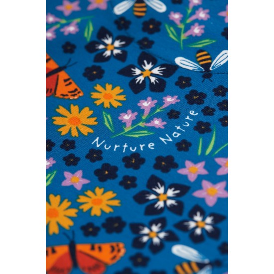 Dress - SKATER - Long sleeves - Frugi - FLOWERS - NURTURE NATURE - flowers , bees and butterflies 