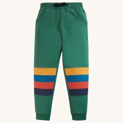 Trousers - Joggers - STRIPE - Frugi - Switch - Kato - Holly Green and Rainbow - last size