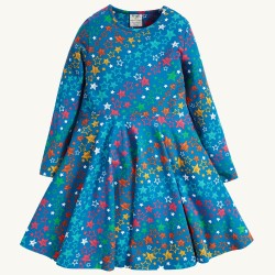 Dress - SKATER - Rainbow - Long sleeves - Frugi - STARS - last two sizes 