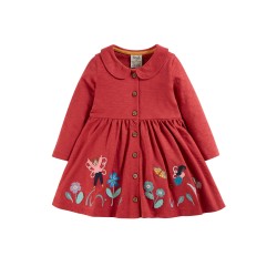 Dress - Frugi - Marisa - Rosehip and Flowers - last size