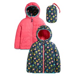 JACKET - GARDEN - REVERSIBLE - Frugi - Toasty Trail - ACORNS and Honeysuckle Pink