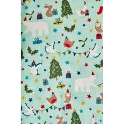 Muslins and Blankets - Blanket - ANIMALS - WINTER - Hooded - AQUA LETS PARTY and Stripes - 70 x 70 cm 
