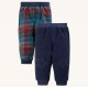Trousers - CORDS - Frugi - CASSIUS - Reversible - Indigo Blue Cord and Indigo Flannel Check  