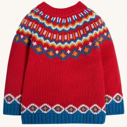 Jumper - Frugi - Fyfe - Fairisle Knitted - True Red Fairisle