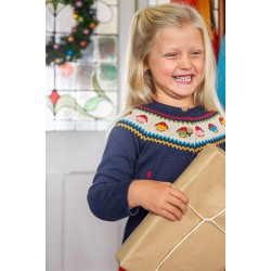 Cardigan - Frugi - Kenna  - Fairisle Indigo Robin - last size 2-3y