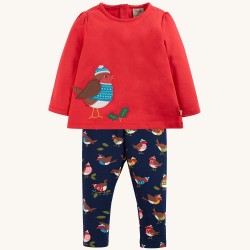 Set - 2pc - Frugi - OLA - ROBIN - True Red and  Indigo Robin 