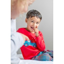 Pyjamas - VEHICLES - Frugi - Caden - TRUCK - Check Warm Flannel - last 8-9y