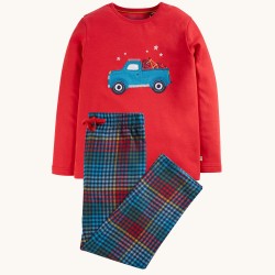 Pyjamas - VEHICLES - Frugi - Caden - TRUCK - Check Warm Flannel - last 8-9y