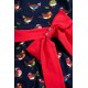 Dress - SKATER - Long sleeves - Frugi - Festive - PARTY - Christmas Dress with Bow - Indigo Robins