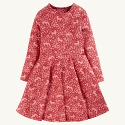 Dress - SKATER - Horse -  Long sleeves - FRUGI - PONY - Guava Pink  Wild Ponies