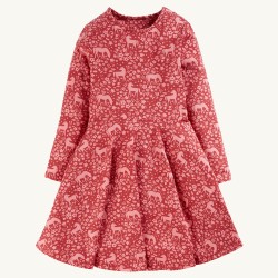 Dress - SKATER - Long sleeves - FRUGI - PONY - Guava Pink  Wild Ponies