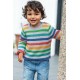 Jumper - Frugi - Apex - Knitted Jumper - Grey Marl and Rainbow stripe  - last size