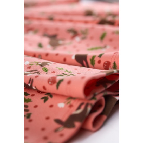 Dress - SKATER - Long sleeves - Frugi - BUNNY - Guava Pink Winter Tales 