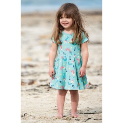 Dress - SKATER - Short sleeves - FRUGI - Mermaid -  St Agnes Mermaid 