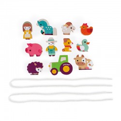 Toys -Wooden - SORTER - Sensory and Learning -  Stringable - FARM Pieces - last one