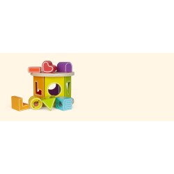 Toys - Wooden - SORTER - LEARNING  -  I LOVE YOU - from 1yr plus